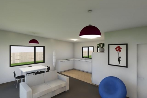 60m2 Kitchen Render